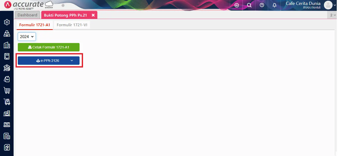 bukti potong pph21 Accurate